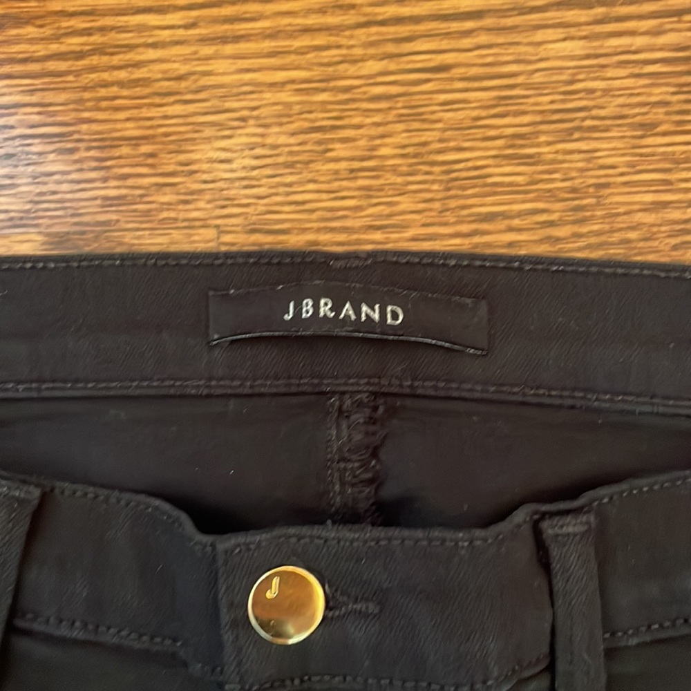 J Brand Jeans Carina Moto Gold Double Zipper Seriously Black size 30 - Picture 3 of 7